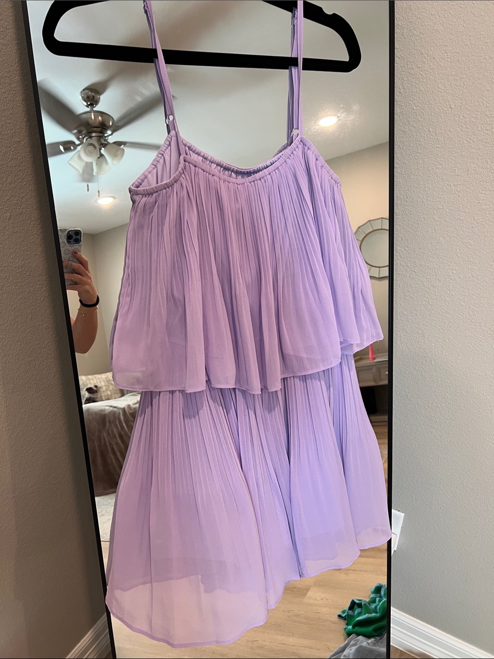 Amazon Lilac Layered Chiffon Romper with Spaghetti Straps
